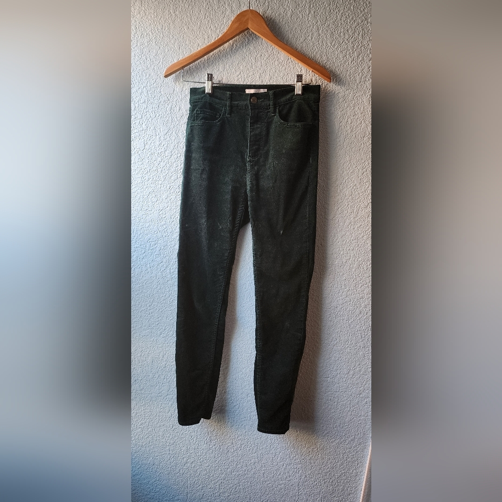 LOFT- Dark Green Velvet Pants